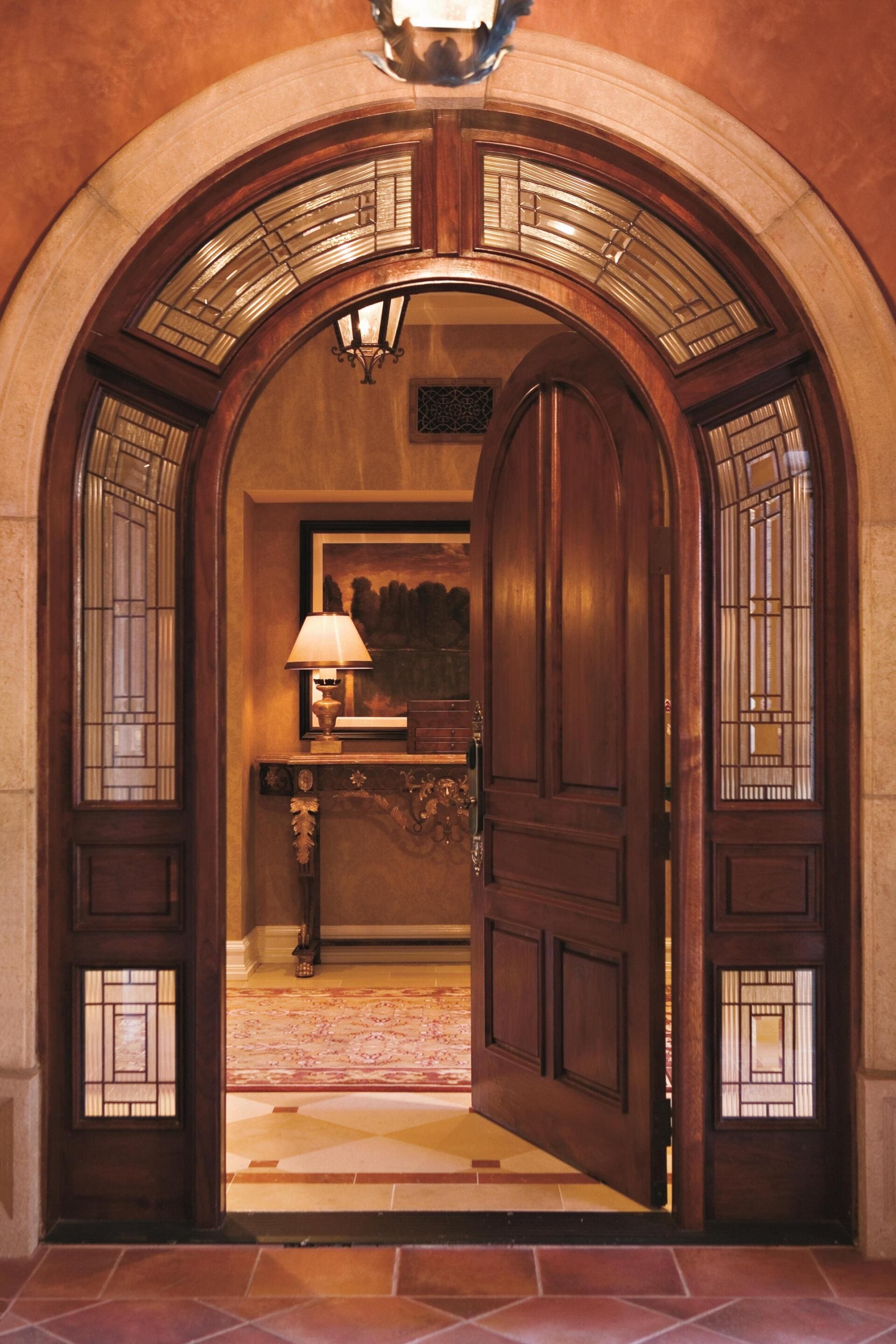 open doorway into villa entryway