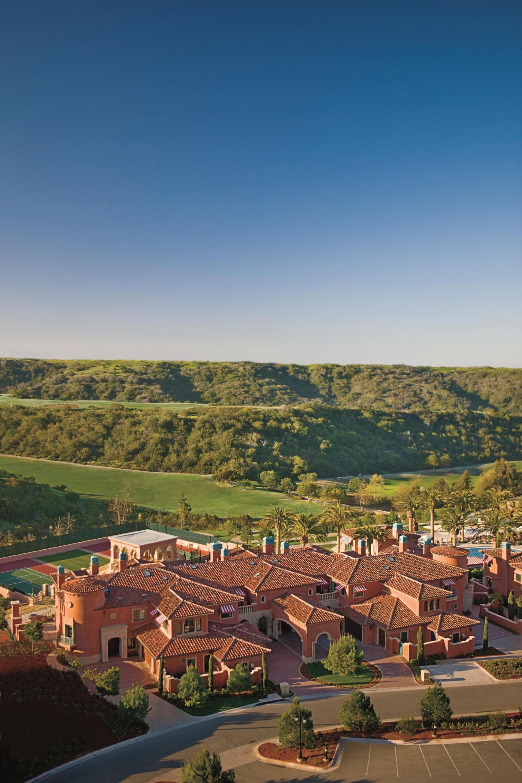 Aerial view of the villas