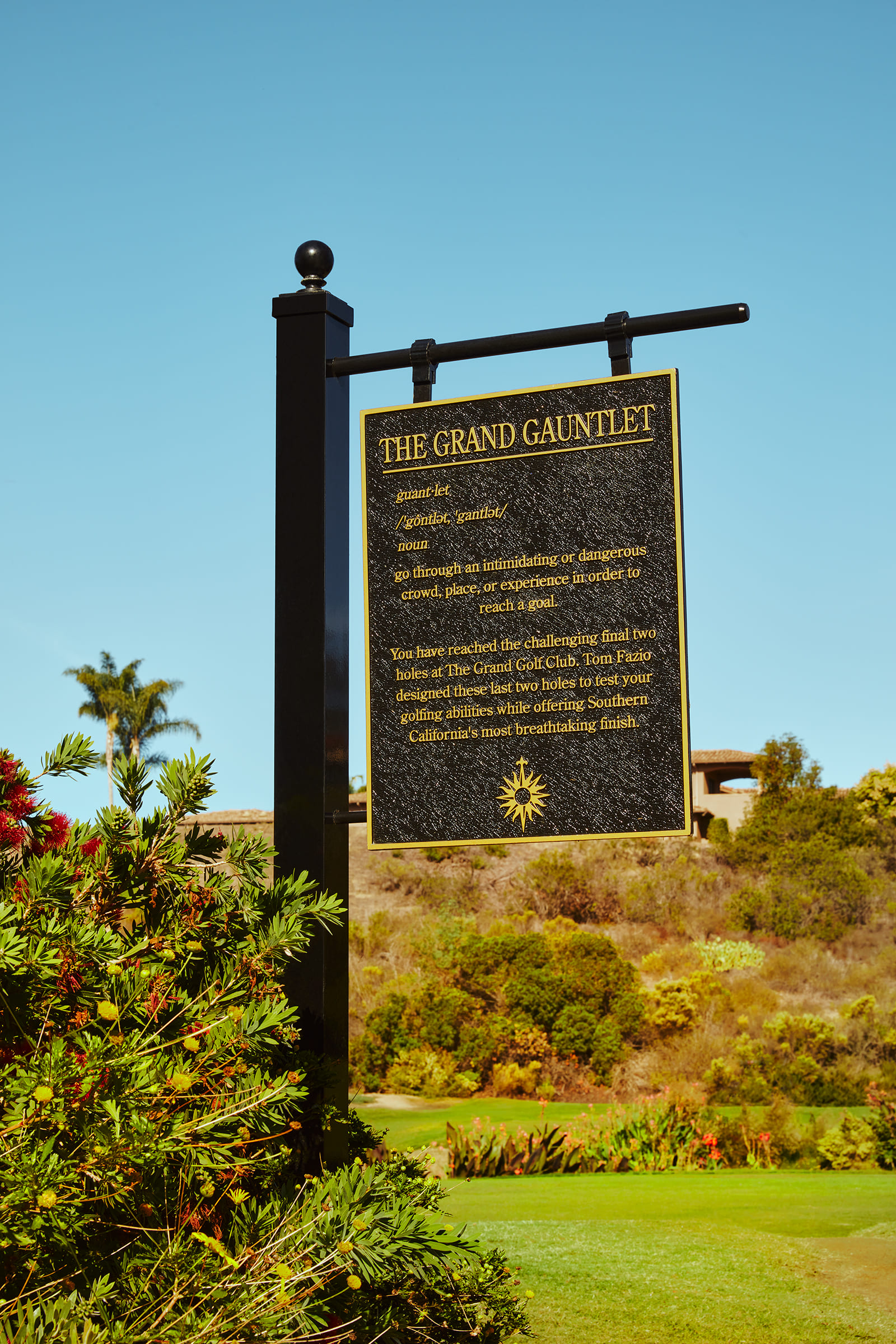 Sign with the description of gauntlet
