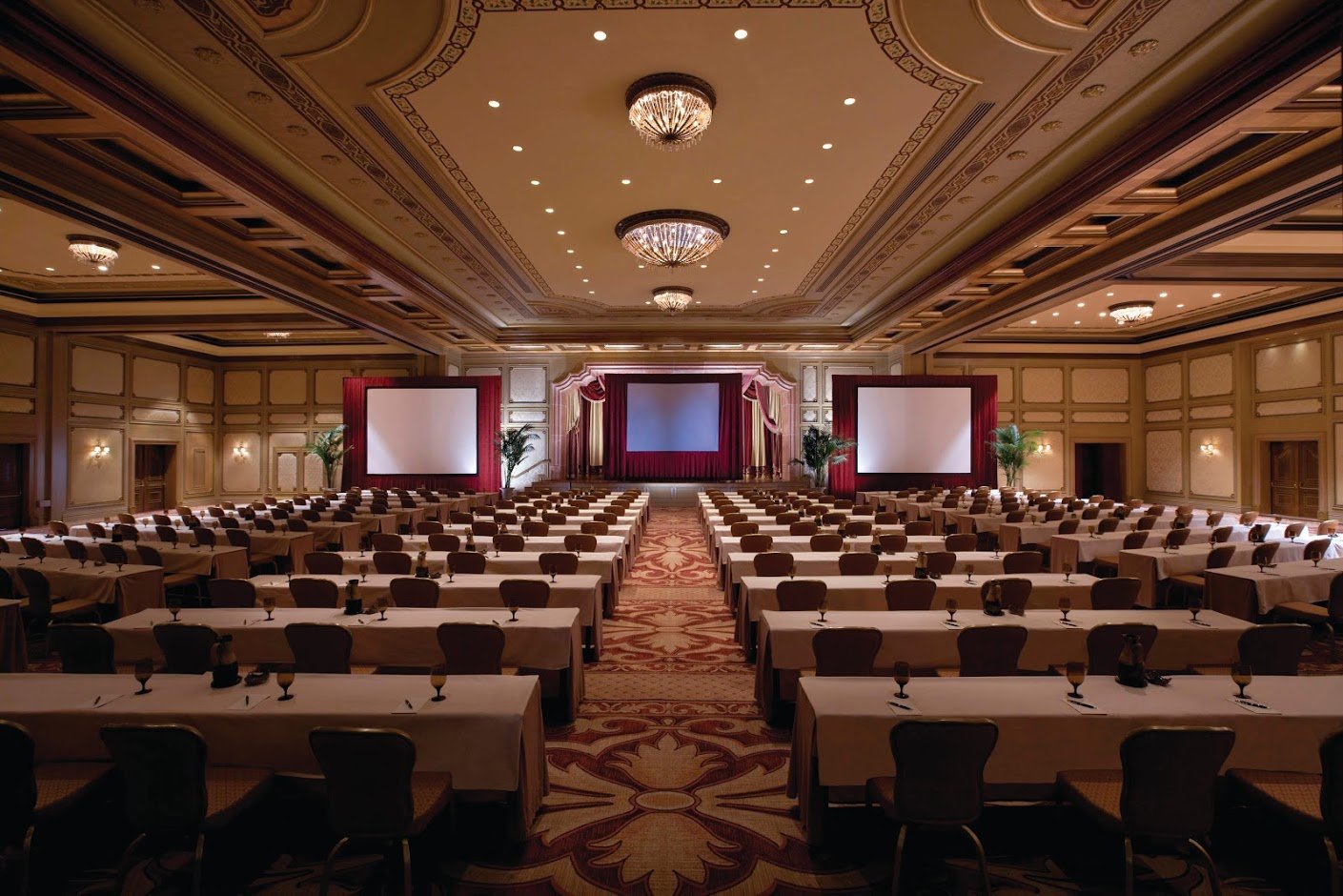 Ballroom set up as a classroom