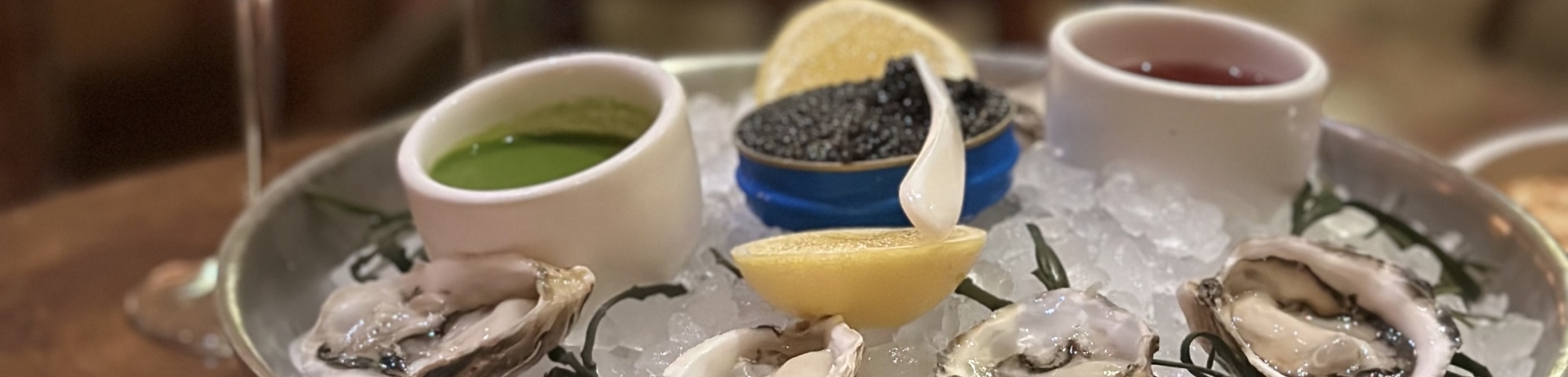 Oysters caviar and champagne