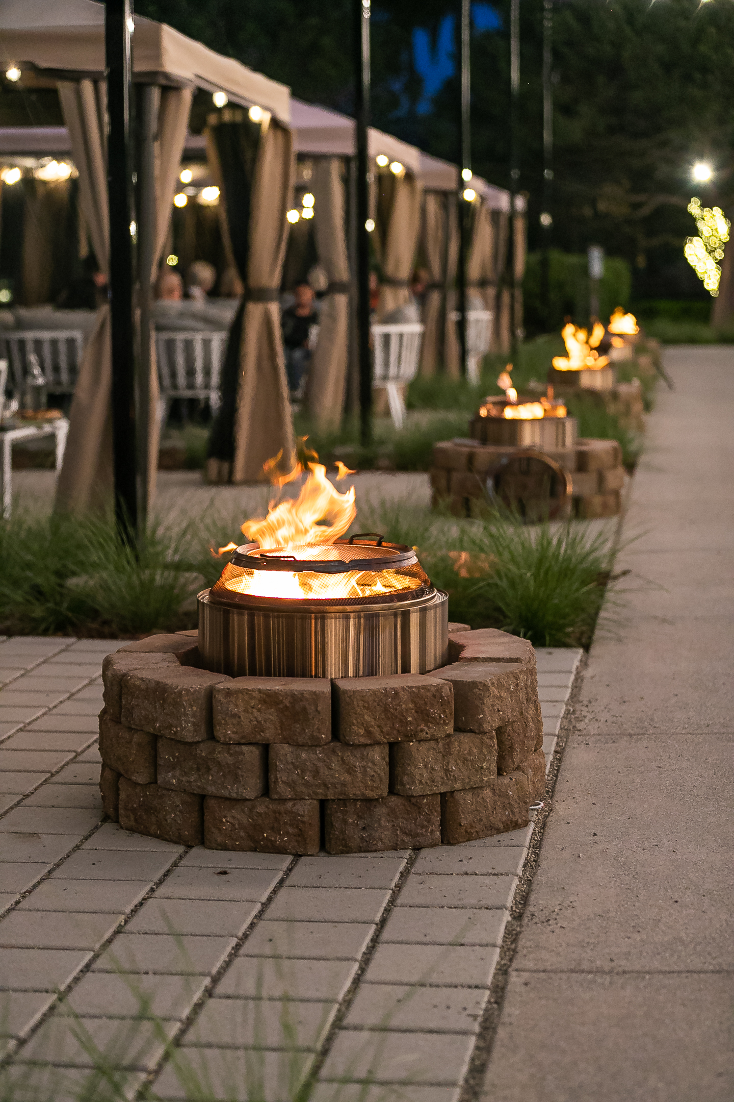 cabana firepit at grand social