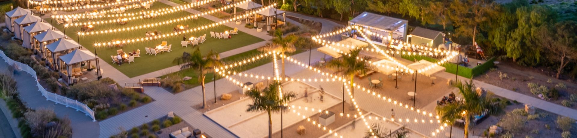 Grand Social at Night - bocce courts