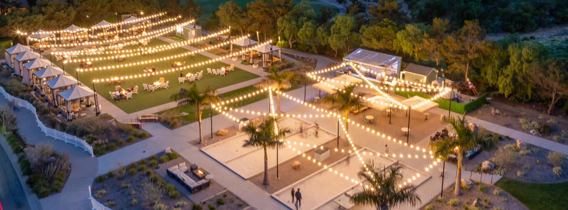 Grand Social at Night - bocce courts