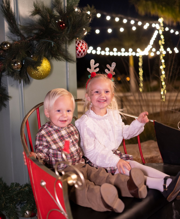 Kids in Sleigh at Glice Rink