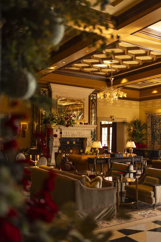 Lobby Lounge during the holidays at Grand Del Mar