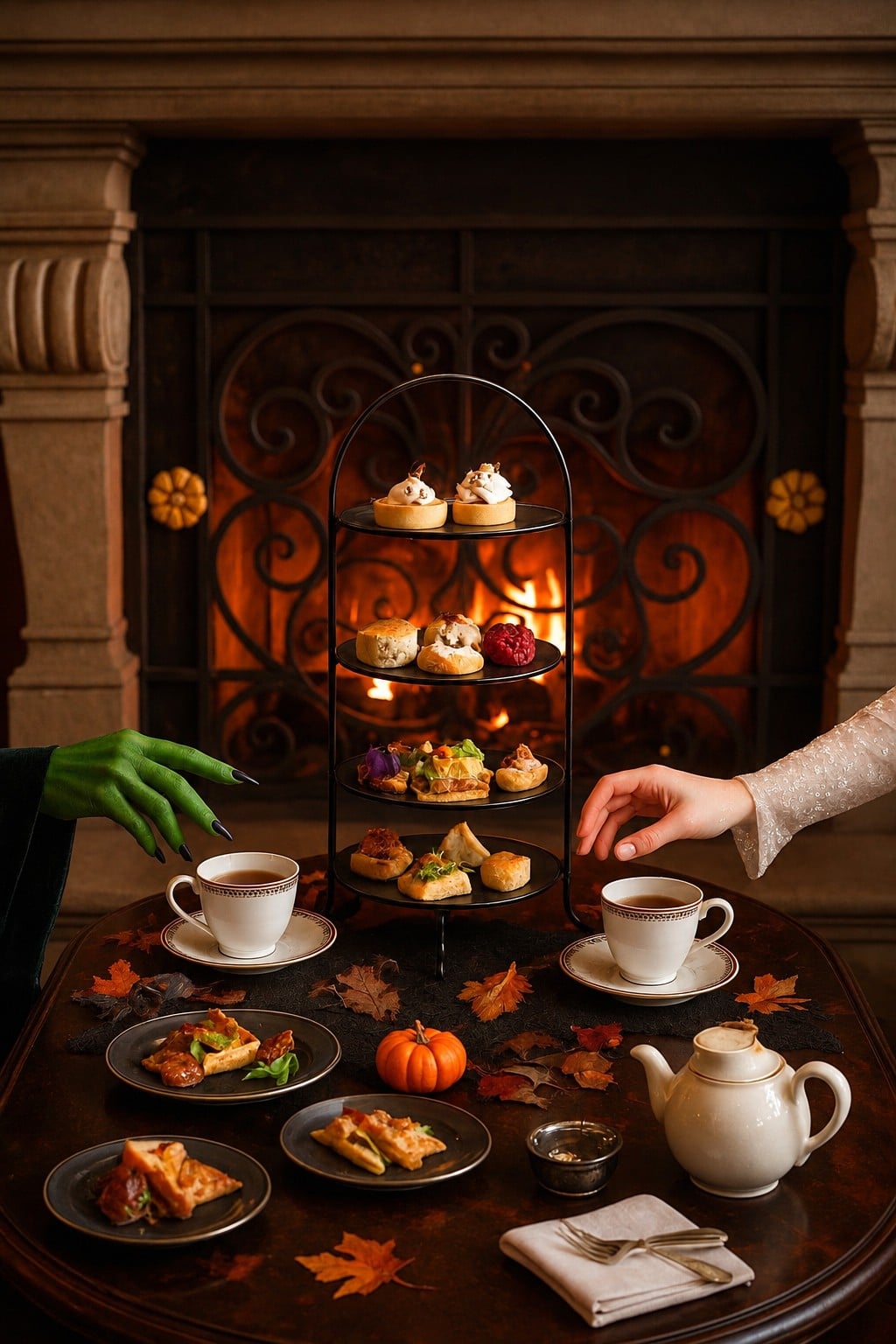 Spooky Tea with witches
